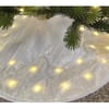 2046239 - Mediatech Dameco Christbaumdecke Weiss, 40 LED's Plüsch, D: 90 cm, Silber-Weiss, Timer