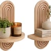 2243964 - Mediatech Relaxdays Wandregal Boho 1 Ablage 2er Set, Braun
