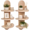 2243968 - Mediatech Relaxdays Wandregal Boho 3 Ablagen 2er Set, Braun