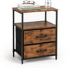 2243970 - Mediatech Relaxdays Beistelltisch mit 2 Schubladen Braun/Schwarz
