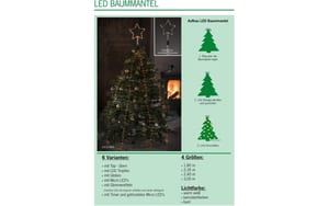 1179071_5 - Mediatech Konstsmide LED Baummantel mit Ring indoor, 150 bunte Dioden, Höhe: 1.8, Timer