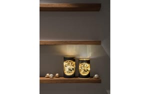 1603108_1 - Mediatech STT Windlicht Swiss Alps schwarz S 10LED, ww, D9 x H14cm, Timer 6/18