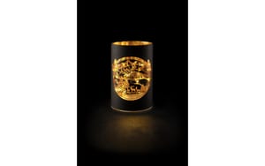 1603108_2 - Mediatech STT Windlicht Swiss Alps schwarz S 10LED, ww, D9 x H14cm, Timer 6/18