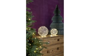 1920324_6 - Mediatech STT LED Silber Ball 15 20LED ww, D15cm, exkl. 3x AA, Timer 6/18