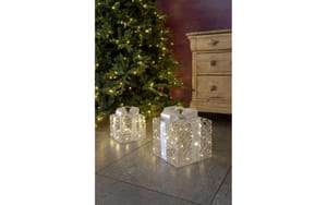 1920326_3 - Mediatech STT LED Silber Geschenkbox Set 2 Stk. 50LED ww, H18/23cm, exkl. 6xAA, Timer 6/18