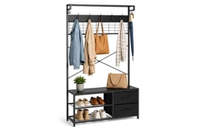 Relaxdays Garderobenständer mit Schuhregal Schwarz kaufen Schweiz | Mediatech.ch