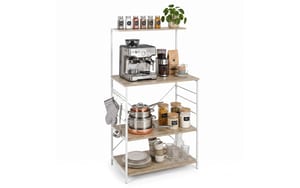 2243962 - Mediatech Relaxdays Lagerregal mit 4 Ablage Braun/Weiss kaufen Schweiz | Mediatech.ch