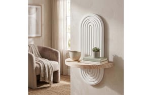 2243963_3 - Mediatech Relaxdays Wandregal Boho 1 Ablage 2er Set, Weiss