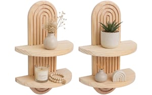 2243966 - Mediatech Relaxdays Wandregal Boho 2 Ablagen 2er Set, Braun kaufen Schweiz | Mediatech.ch