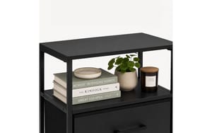 Relaxdays Beistelltisch mit 2 Schubladen Schwarz