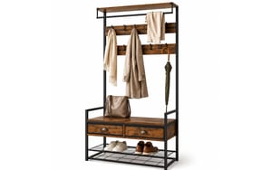 2243986 - Mediatech Relaxdays Garderobenständer mit Schuhregal Masse H x B x T: ca. 181 x 80 x 30 cm kaufen Schweiz | Mediatech.ch