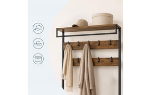 2243986_5 - Mediatech Relaxdays Garderobenständer mit Schuhregal Masse H x B x T: ca. 181 x 80 x 30 cm
