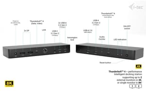 i-tec Thunderbolt 4 Dockingstation Intelligent Dual Display, 90W, Fernverwaltu