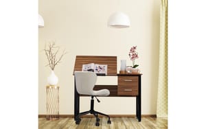 Relaxdays Schreibtisch neigbar braun, schwarz, 75x110x55cm (HxBxT)