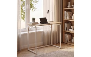 Relaxdays Schreibtisch klappbar hellbraun, weiss, 74x80x40cm (HxBxT)