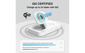 2261002_1 - Mediatech 4SMARTS Qi2 15W Multi-Ladestation MagSafe Weiss