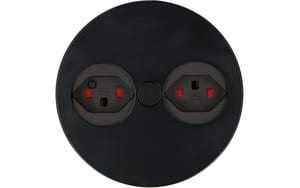 2263122_3 - Mediatech Bachmann TWIST Einbausteckdose in schwarz, Glanzgrad 30GU, 2xCH T23