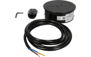 2263122_4 - Mediatech Bachmann TWIST Einbausteckdose in schwarz, Glanzgrad 30GU, 2xCH T23