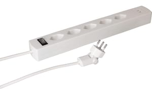 Max Hauri Steckdosenl. Safety Line 5x Typ 13 90°, ws Schal. USB Mag. 5m cli.