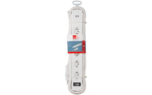 Max Hauri Steckdosenl. Safety Line 5x Typ 13 90°, ws Schal. USB Mag. 5m cli.