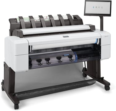 HP DesignJet T2600DRPS 36 Zoll, Ansicht von vorne, Rollenfach geöffnet