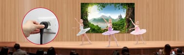 LG LASA136BPND, Stromverbindung, Einsatz auf einer Bühne