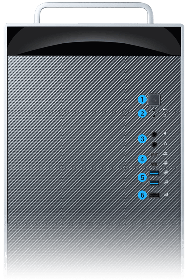 ASUS ExpertCenter Pro ET900N G3, Vorderseite mit Anschlüssen