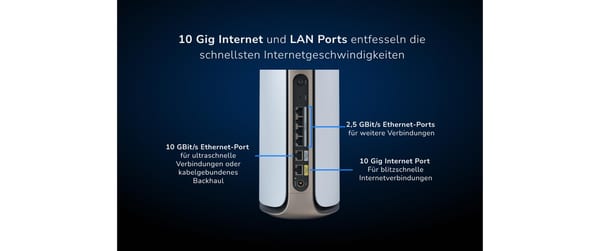 Netgear RBE972S Orbi Quad-band Mesh 2-Set WiFi 7 System 2-Set weiss