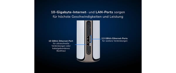 Netgear RBE972S Orbi Quad-band Mesh 2-Set WiFi 7 System 2-Set weiss