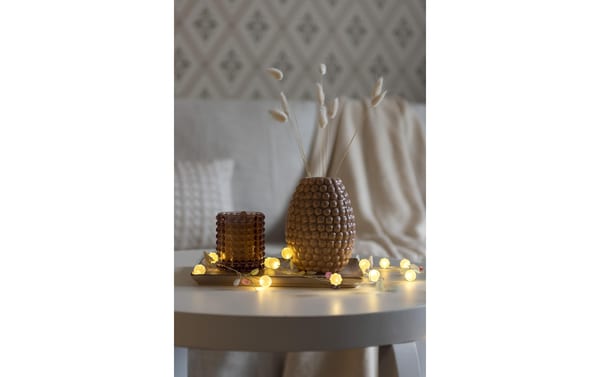 Konstsmide LED Lichterkette Blätter/Beeren LED warmweiss, 6h Timer, exkl. 3x AA
