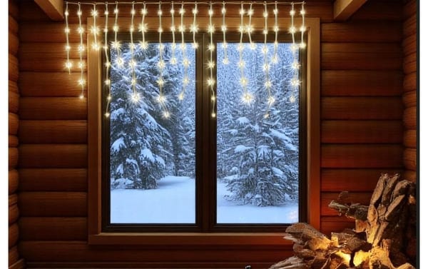 1855714_2 - Mediatech Dameco LEDVorhang Outdoor Icicle 200x80cm LED ww, inkl. Timer 6/18h, IP55