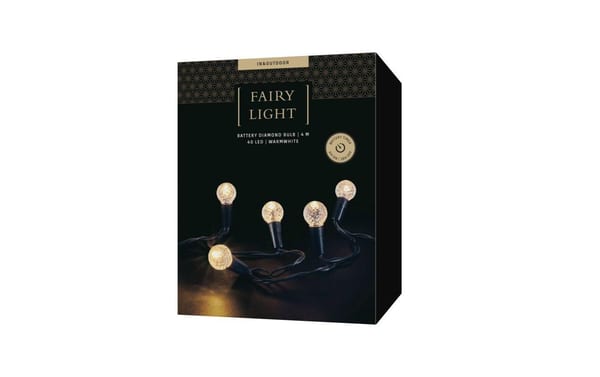 1920305_3 - Mediatech STT LED Licherkette Battery Diamond 40LED ww, exkl. 3x AA, Timer 6/18