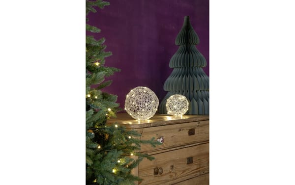 1920324_6 - Mediatech STT LED Silber Ball 15 20LED ww, D15cm, exkl. 3x AA, Timer 6/18