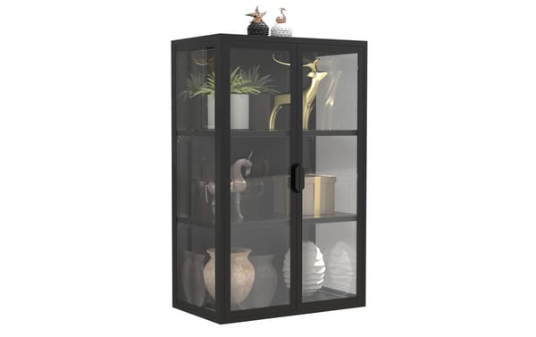 VCM Wandvitrine Flokas L Schwarz
