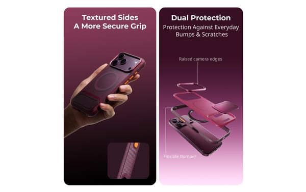 SmallRig CS-S1 Phone Case with Stand for iPhone 18/ 17 Pro Max (Dark Cherry)