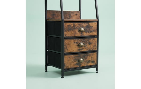 2243955_4 - Mediatech Relaxdays Beistelltisch mit 3 Schubladen Masse H x B x T: ca. 72 x 40 x 29 cm