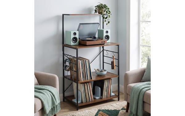 2243961_2 - Mediatech Relaxdays Lagerregal mit 4 Ablage Braun/Schwarz