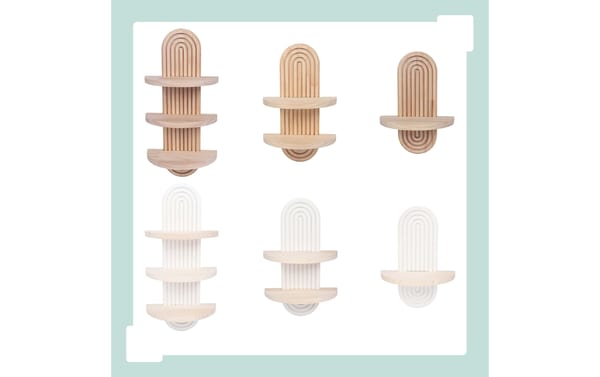2243963_2 - Mediatech Relaxdays Wandregal Boho 1 Ablage 2er Set, Weiss