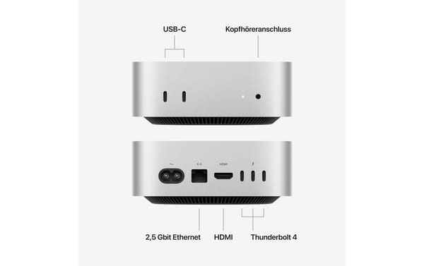 2252691_2 - Mediatech Mac Mini (M6), Silber, Z1UA 12C CPU, 12C GPU, 24GB, 256GB, 2.5 GbE