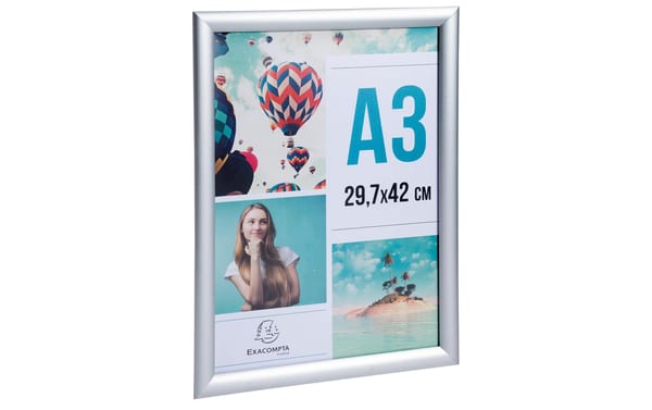 Exacompta Plakatrahmen A3, Alu/Acryl hoch/quer, nicht spiegelnd