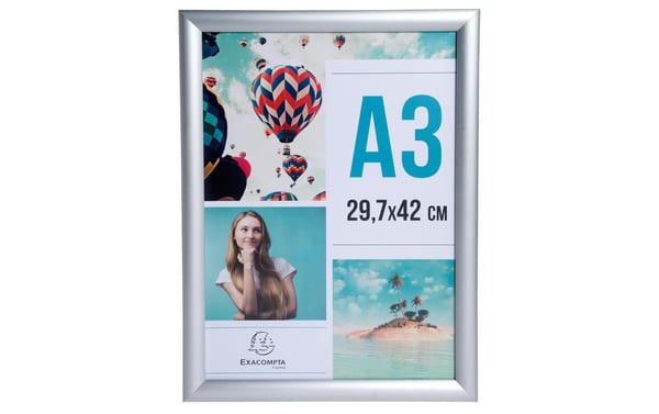 Exacompta Plakatrahmen A3, Alu/Acryl hoch/quer, nicht spiegelnd