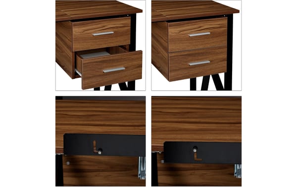 Relaxdays Schreibtisch neigbar braun, schwarz, 75x110x55cm (HxBxT)