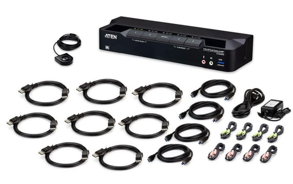 2263614_7 - Mediatech Aten CS1944DPA Switch Dual-View 4 Port USB 8K DisplayPort Dual Display KVMP Switch