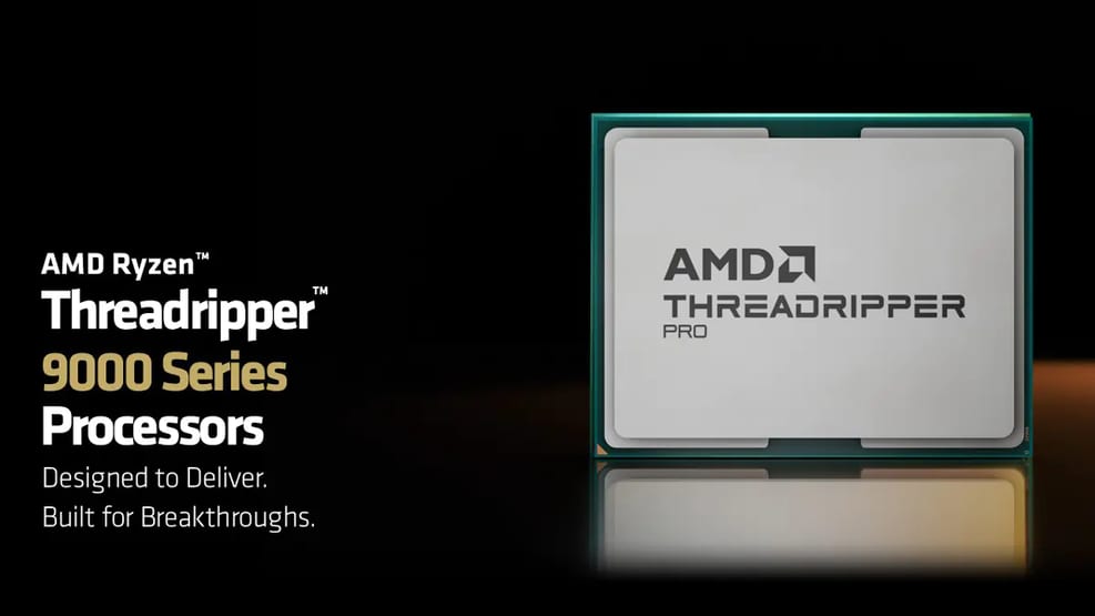 AMD Ryzen Threadripper PRO 9000 Serie, Prozessor mit Heatspreader, Ansicht von vorne