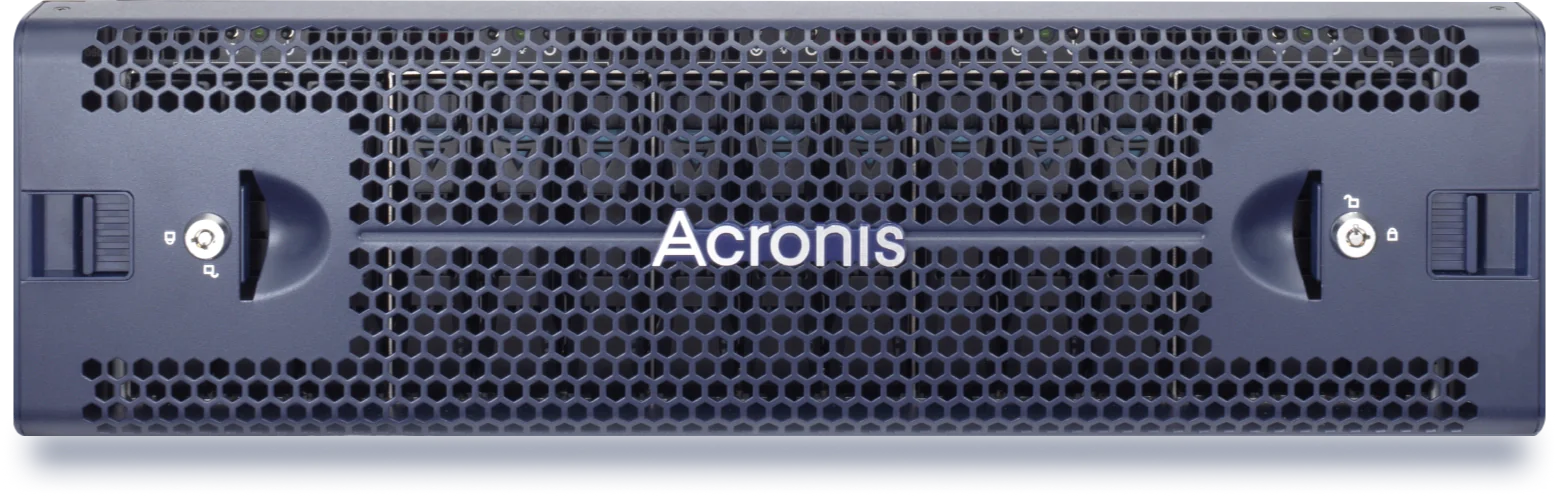 Acronis Cyber Appliance 15062 HW+SW 3yr Subscription 62TB - Mediatech Acronis Cyber Appliance, Frontansicht des Geräts mit Blende