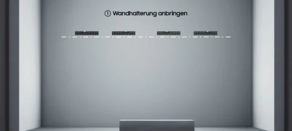 Samsung IAB 110 2K All in One LED 110 All in One LED Wall 126mm 2K - Mediatech Samsung The Wall IAB 110 Zoll 2K, Montage Schritt 1, Wandhalterung anbringen