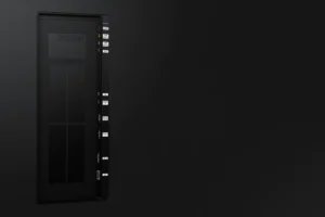Samsung IAB 110 2K All in One LED 110 All in One LED Wall 126mm 2K - Mediatech Samsung The Wall IAB 110 Zoll 2K, Seitenansicht mit Anschlussfeld, Detail