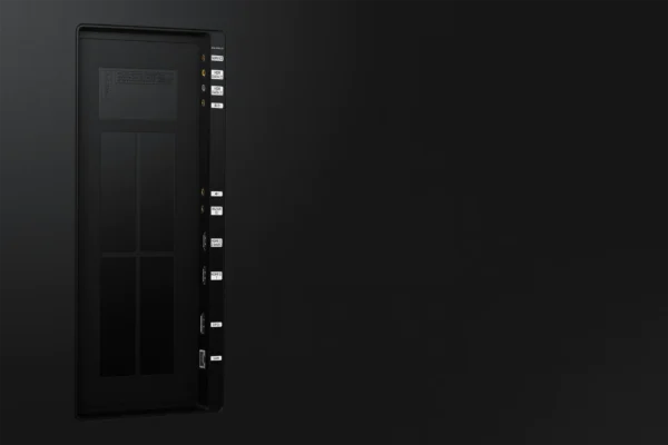 Samsung IAB 110 2K All in One LED 110 All in One LED Wall 126mm 2K - Mediatech Samsung The Wall IAB 110 Zoll 2K, Seitenansicht mit Anschlussfeld, Detail