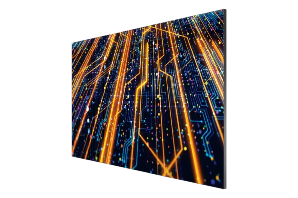 Samsung All-in-One LED IAC 130 Zoll 2K, Ansicht schräg von vorne mit Bildinhalt