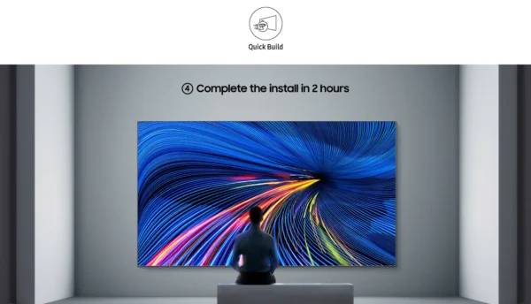 Samsung All-in-One LED IAC 130 Zoll 2K, fertig installierte Wand
